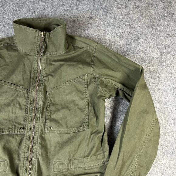 Duluth Trading Jacket Mens XS Army Green Full Zip Up Cargo Utility Coat Cotton - Picture 2 of 8